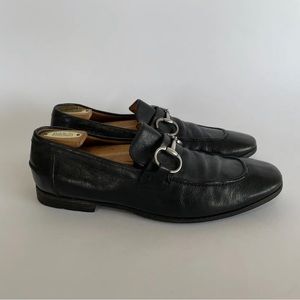 Gucci Vintage Black Leather Horsebit Loafers